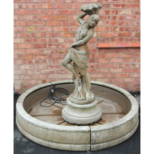 800 - A reconstituted stone figural water feature, by Henri Studio, dated 2005, modelled as a classical fe... 