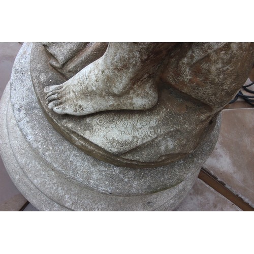 800 - A reconstituted stone figural water feature, by Henri Studio, dated 2005, modelled as a classical fe... 