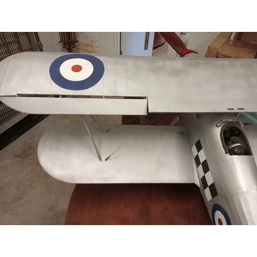 565 - A scratch-built large scale model of a 1930's Hawker Fury K5674 bi-plane 'the most beautiful bi-plan... 