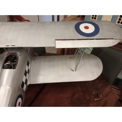 565 - A scratch-built large scale model of a 1930's Hawker Fury K5674 bi-plane 'the most beautiful bi-plan... 