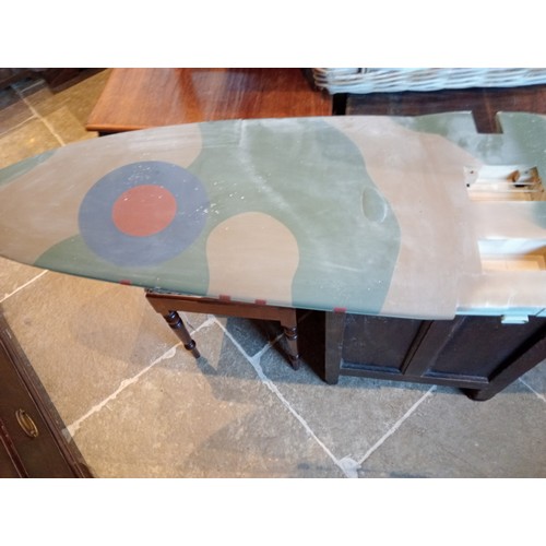 566 - A  kit built large scale model of a World War II Supermarine Spitfire LZ T N6100, painted paper on a... 