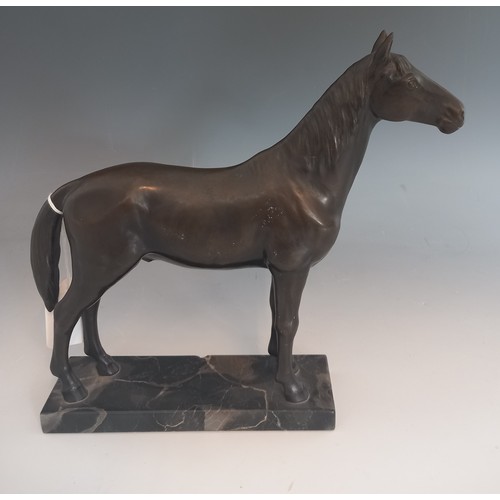 550 - Manner of Pierre Jules Mene (French, 1810-1879), a bronze patinated spelter model of a horse, unsign... 