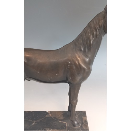 550 - Manner of Pierre Jules Mene (French, 1810-1879), a bronze patinated spelter model of a horse, unsign... 