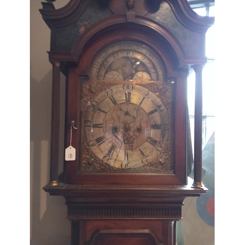 666 - A George III mahogany cased eight day longcase clock by Thomas Brown, Chester, the arched hood with ... 