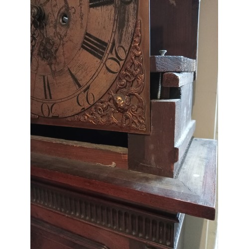 666 - A George III mahogany cased eight day longcase clock by Thomas Brown, Chester, the arched hood with ... 