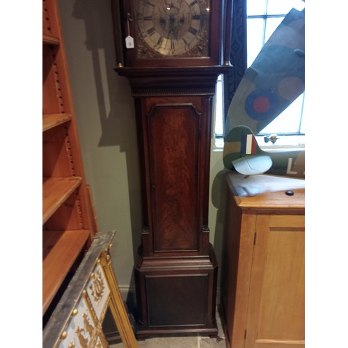 666 - A George III mahogany cased eight day longcase clock by Thomas Brown, Chester, the arched hood with ... 