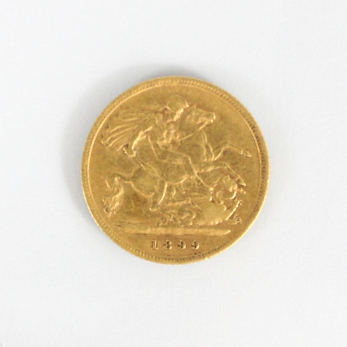 125 - A Victorian half sovereign, dated 1899, 4gms