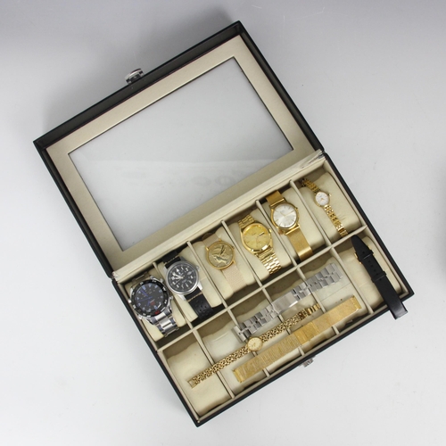 141 - A selection of seven wristwatches, including a Citizen example, ladies Rotary example, Bentima examp... 