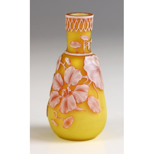 357 - Attributed to Thomas Webb & Sons, a Victorian Stourbridge three layer cameo glass scent bottle, of t... 