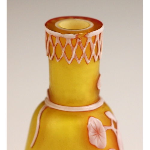 357 - Attributed to Thomas Webb & Sons, a Victorian Stourbridge three layer cameo glass scent bottle, of t... 