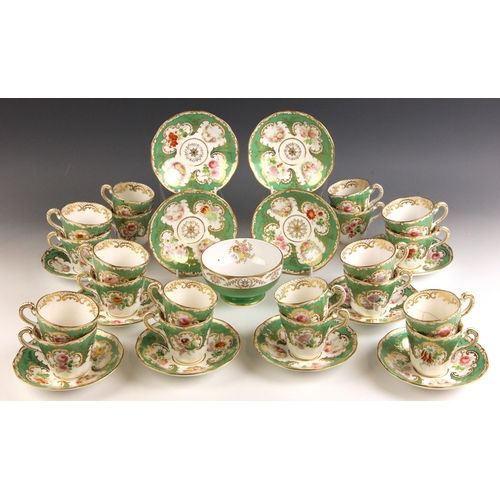 577 - A Copeland porcelain part tea and coffee service, mid 19th century, comprising: ten teacups, ten cof... 