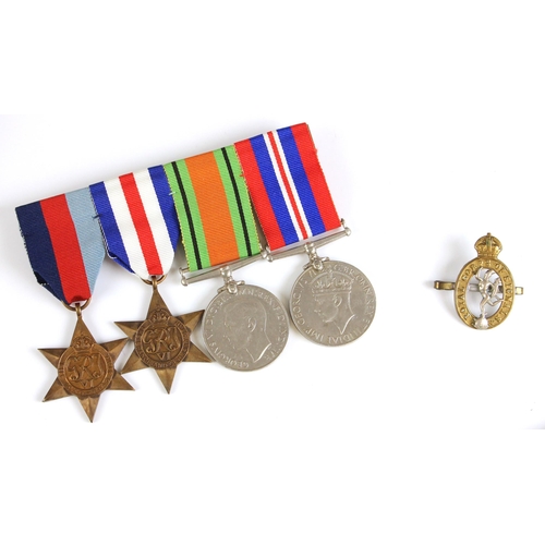 638 - A World War II four, comprising: the War Medal 1939-1945, The Defence Medal, The 1939-1945 Star, and... 