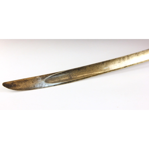 639 - A French M1833 pattern naval boarding cutlass by Chatellerault, mid 19th century, the 64cm singled s... 