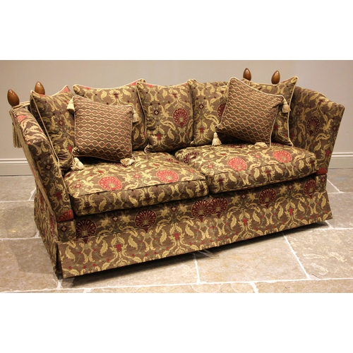 847 - A David Gundry, Nottingham, knole 'Broadway Major' drop-end sofa, upholstered in Jim Dickens 'Olympo... 