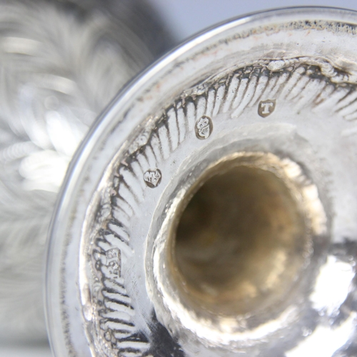 52 - A George III silver goblet, ‘RB’ Dublin 1791, the floral rim above an embossed garland and acanthus ... 