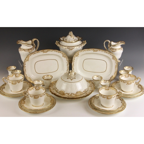 575 - A Copeland China gilt decorated Rococo Revival part breakfast service, mid 19th century, comprising:... 