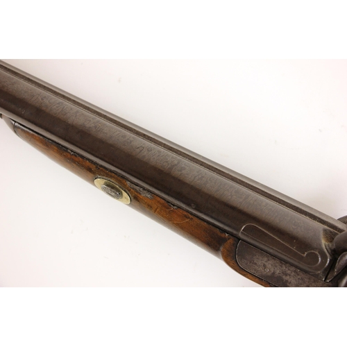 640 - A percussion cap double barrel shotgun, 19th century, with 787mm (31