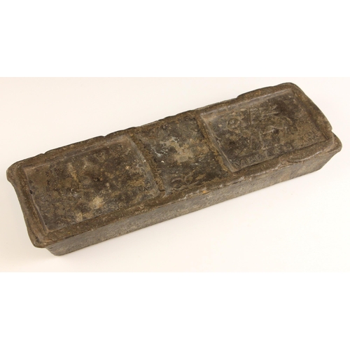 641 - A Cornish Williams Harvey & Co Mellanear mine 17lb tin ingot, 19th century, cast with lamb and flag ... 