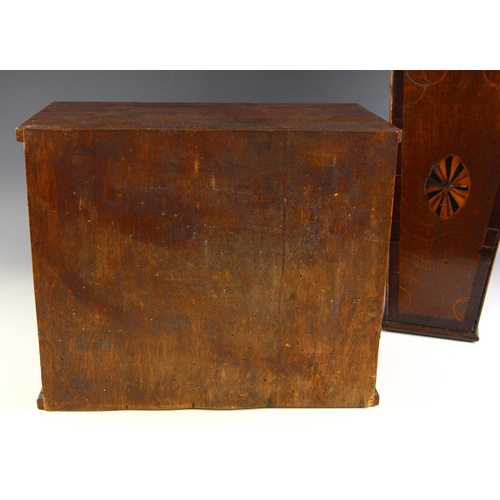 692 - An 18th century oak table top spice cupboard, formed with four pine lined drawers, 28cm H x 34cm W x... 