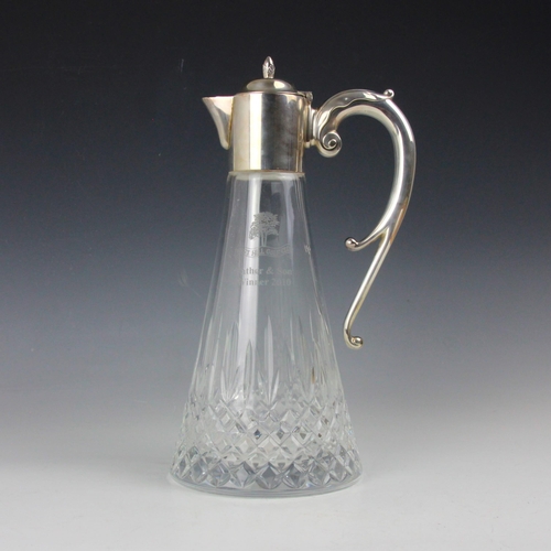 2 - A Carr’s of Sheffield silver mounted claret jug, Carr’s of Sheffield, Sheffield 2010, the acanthus c... 