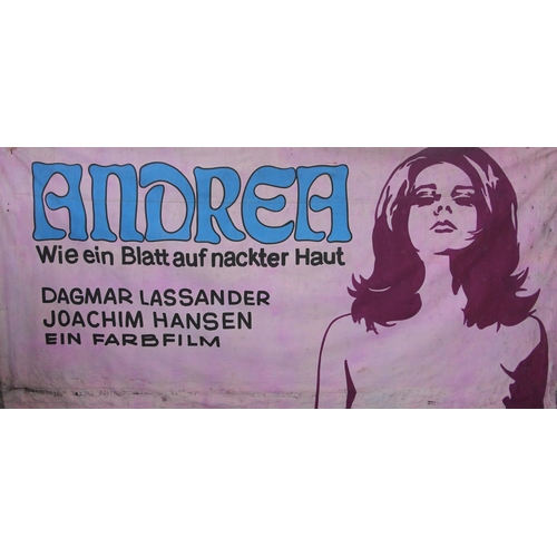 623 - A German cinema marquee banner, mid 20th century, advertising the film ‘ANDREA’ starring Dagmar Lass... 