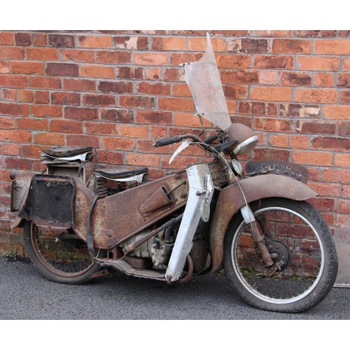 633 - A Velocette L.E. Model 149cc motorcycle, registration number GUJ 927, barn find condition, with tax ... 