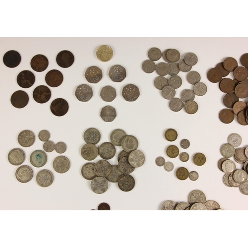 113 - A quantity of pre-1947 British coinage, to include half crowns, florins, shillings, 6d's, and 3d's, ... 