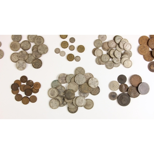 113 - A quantity of pre-1947 British coinage, to include half crowns, florins, shillings, 6d's, and 3d's, ... 