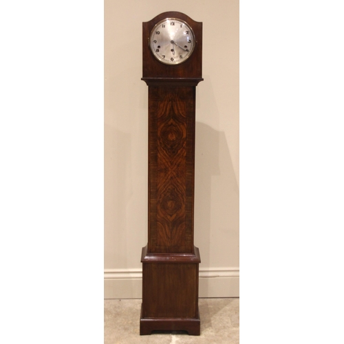 703 - A walnut and burr walnut cased granddaughter longcase clock, early to mid 20th century, the domed ca... 