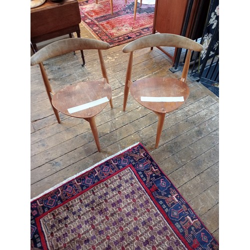 846 - A set of six Danish mid 20th century teak and beech wood stacking dining chairs, Hans Wegner for Fri... 