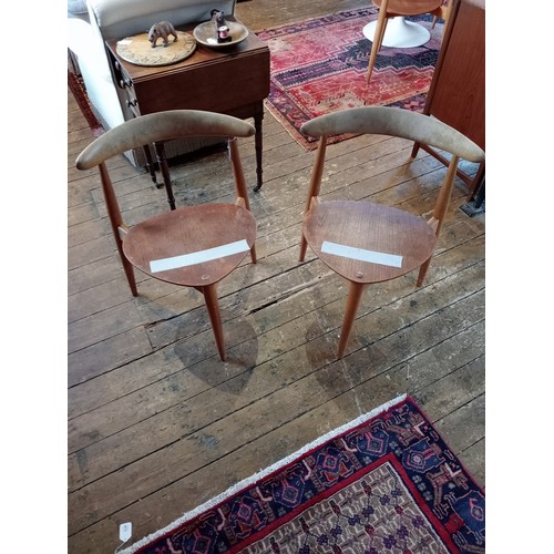 846 - A set of six Danish mid 20th century teak and beech wood stacking dining chairs, Hans Wegner for Fri... 