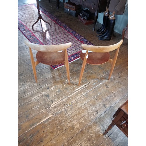 846 - A set of six Danish mid 20th century teak and beech wood stacking dining chairs, Hans Wegner for Fri... 