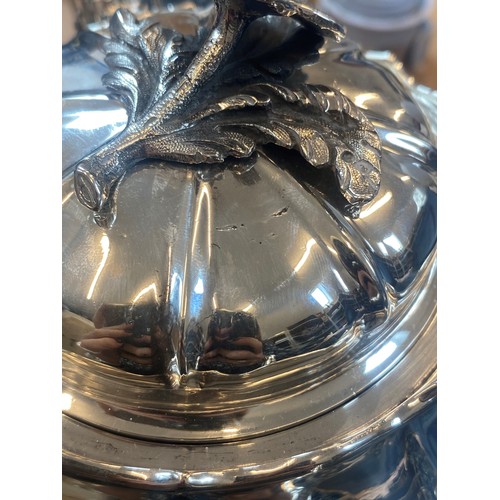 53 - A Victorian silver teapot, John and Henry Lias, London 1844, the cast flower head finial above lobed... 