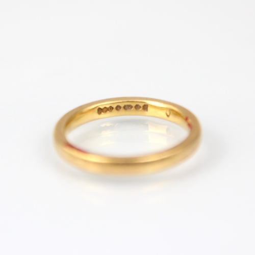 176 - A 22ct yellow gold wedding band, stamped ‘S&D’ Birmingham 1955, ring size I ½, 3.5gms