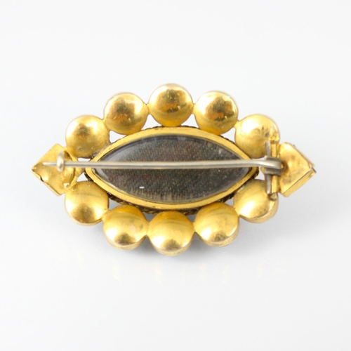 236 - A 19th century banded agate brooch, the central oval cabochon banded agate within surround of twelve... 