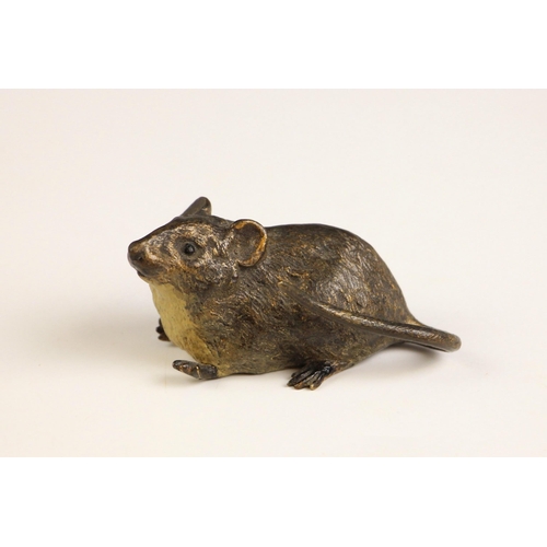 378 - A cold painted bronze model of a mouse in the manner of Franz Bergman (Austrian, 1898-1963), stamped... 