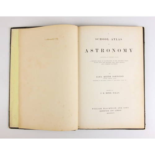 390 - Johnston (Alexander Keith), A SCHOOL ATLAS OF ASTRONOMY, first edition, 3/4 leather, green cloth boa... 