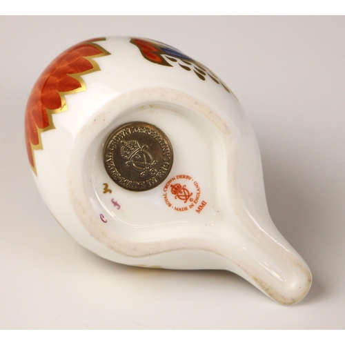 581 - A Royal Crown Derby paperweight modelled as a Squirrel, gold stopper, printed mark for 2007, in orig... 