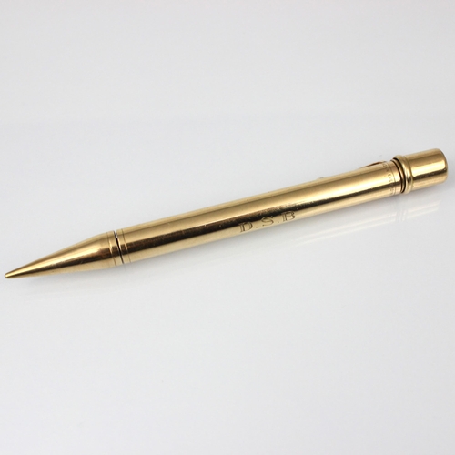 364 - An early 20th century 9ct 'Mordan Everpoint' propelling pencil, the barrel engraved 'DSB' hallmarked... 