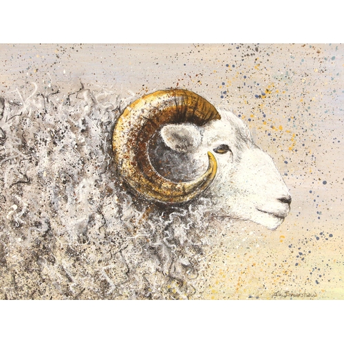 433 - Jane Brookshaw (British, contemporary),  
‘Herdwick Ram’,  
Oil on canvas,  
Signed lower right, sig... 