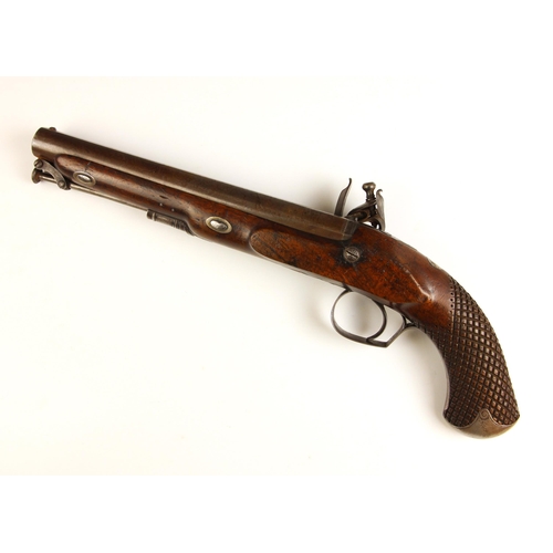 718 - An officer's Flintlock pistol by Prosser, early 19th century, the sighted barrel engraved 'Charing C... 