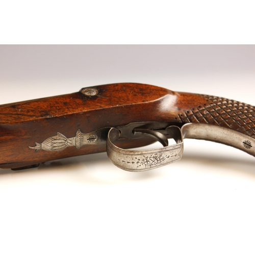 718 - An officer's Flintlock pistol by Prosser, early 19th century, the sighted barrel engraved 'Charing C... 