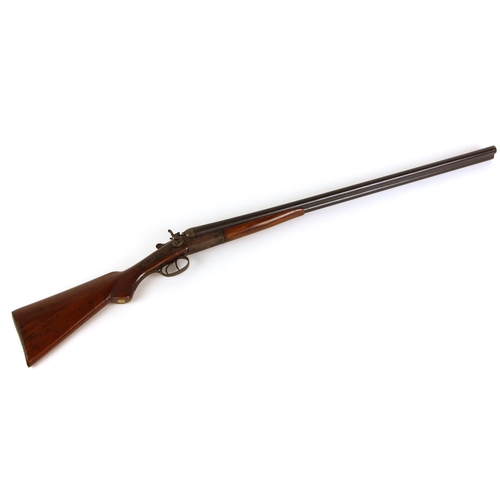 726 - A breech loading percussion cap double barrel shotgun, 19th century, the 18mm diameter barrels 76cm ... 