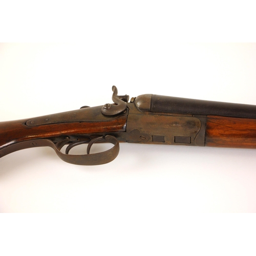 726 - A breech loading percussion cap double barrel shotgun, 19th century, the 18mm diameter barrels 76cm ... 