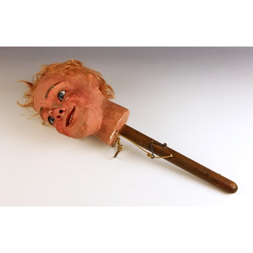 760 - An early-mid 20th century painted papier mache ventriloquist dummy head, possibly by Alfred LeMare, ... 