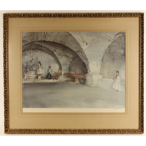 483 - Sir William Russell Flint RA (British, 1880-1969),  
'Three Groups, Viviers',  
Print on paper, 
Sig... 