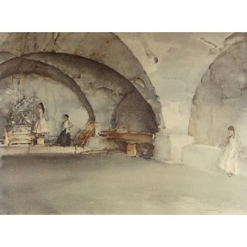 483 - Sir William Russell Flint RA (British, 1880-1969),  
'Three Groups, Viviers',  
Print on paper, 
Sig... 