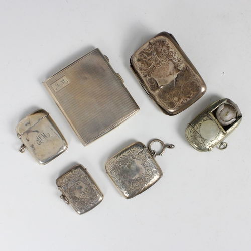 81 - A selection of silver and silver plate, including a George V silver cigarette case, Henry Matthews, ... 