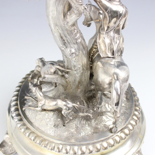 50 - Hunting interest: A large Victorian silver centrepiece, Stephen Smith & William Nicholson, London 18... 