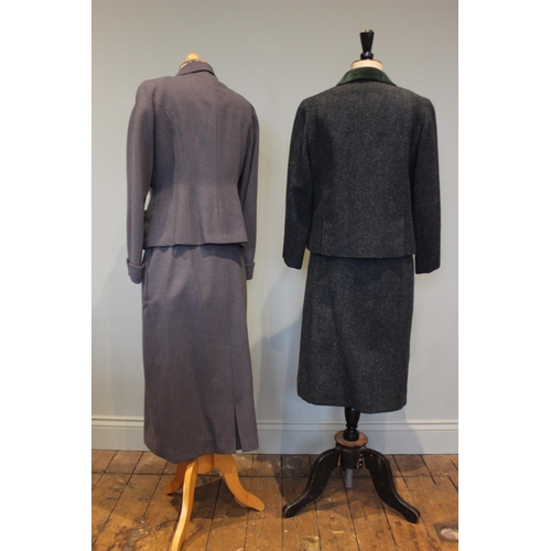 667 - A 1940s/50s Aquascutum tweed 2 piece suit; with an Alexon wool worsted 2 piece; and wool  worsted sk... 